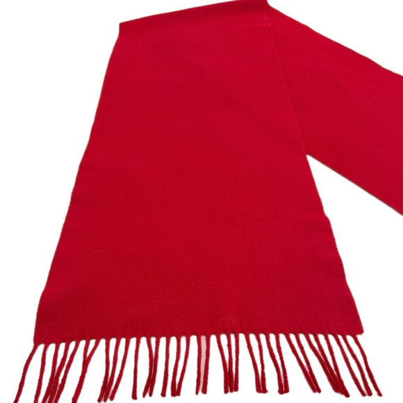 Faliero Sarti Italian Wool Scarf 🇮🇹 – Luxe Red Fringe Wrap - Picture 6 of 9